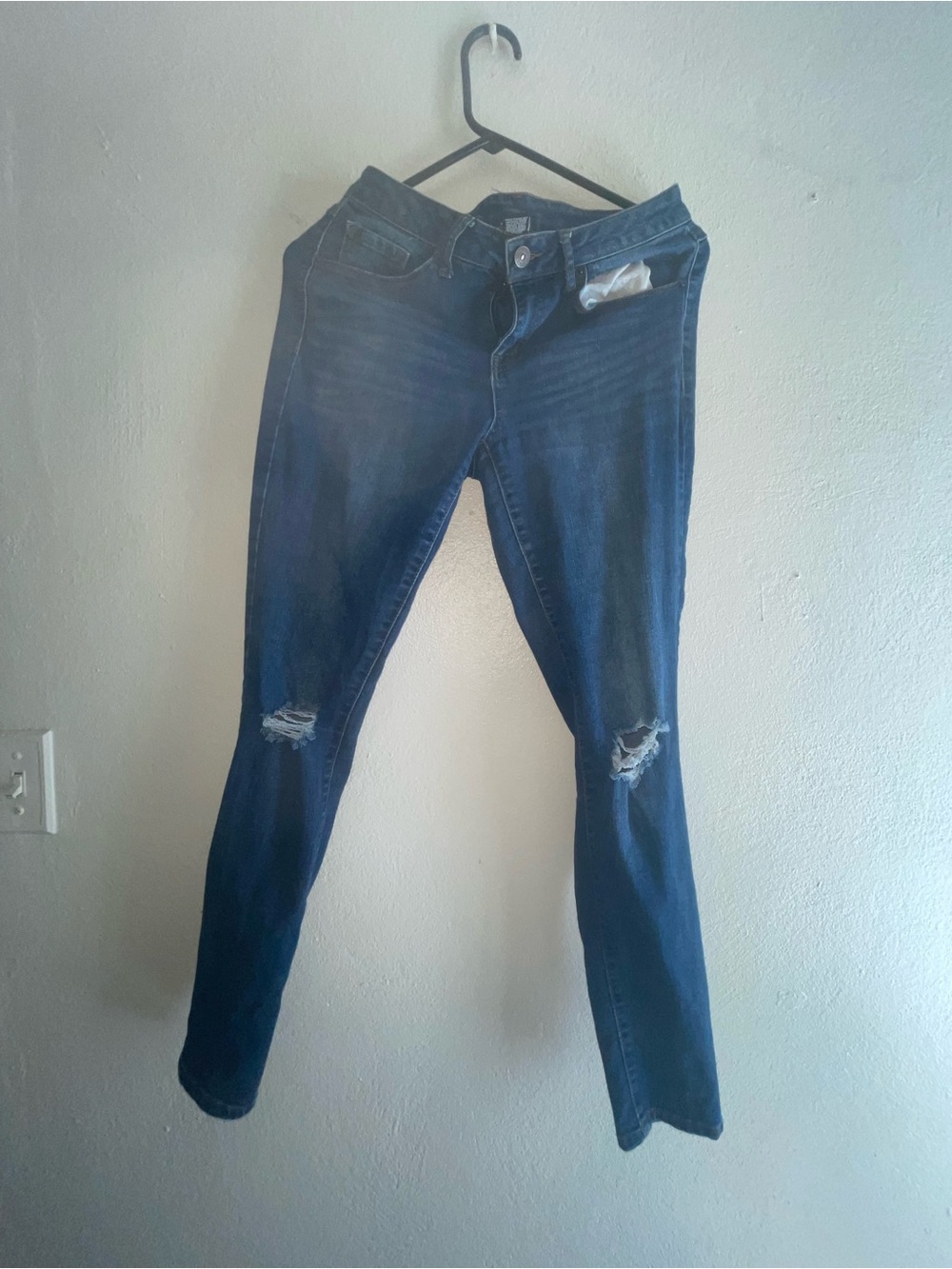 Dark Blue Women's Distressed Skinny Jeans